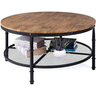 Best Choice Products Round Industrial Coffee Table