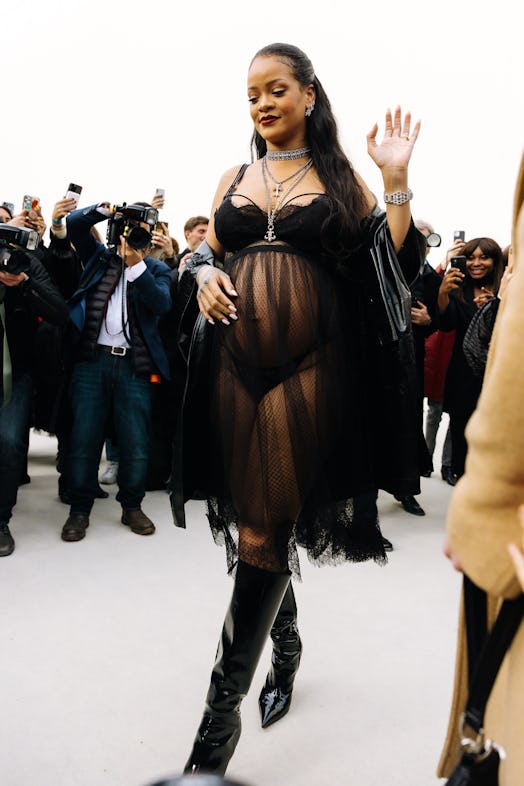 Rihanna at Paris Fashion Week Fall/Winter 2022 wearing Dior