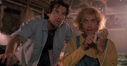 Pierce Brosnan and Jeff Fahey in The Lawnmower Man movie
