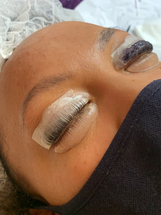 Bustle Editor Jessica Morgan During The LVL Lash Treatment