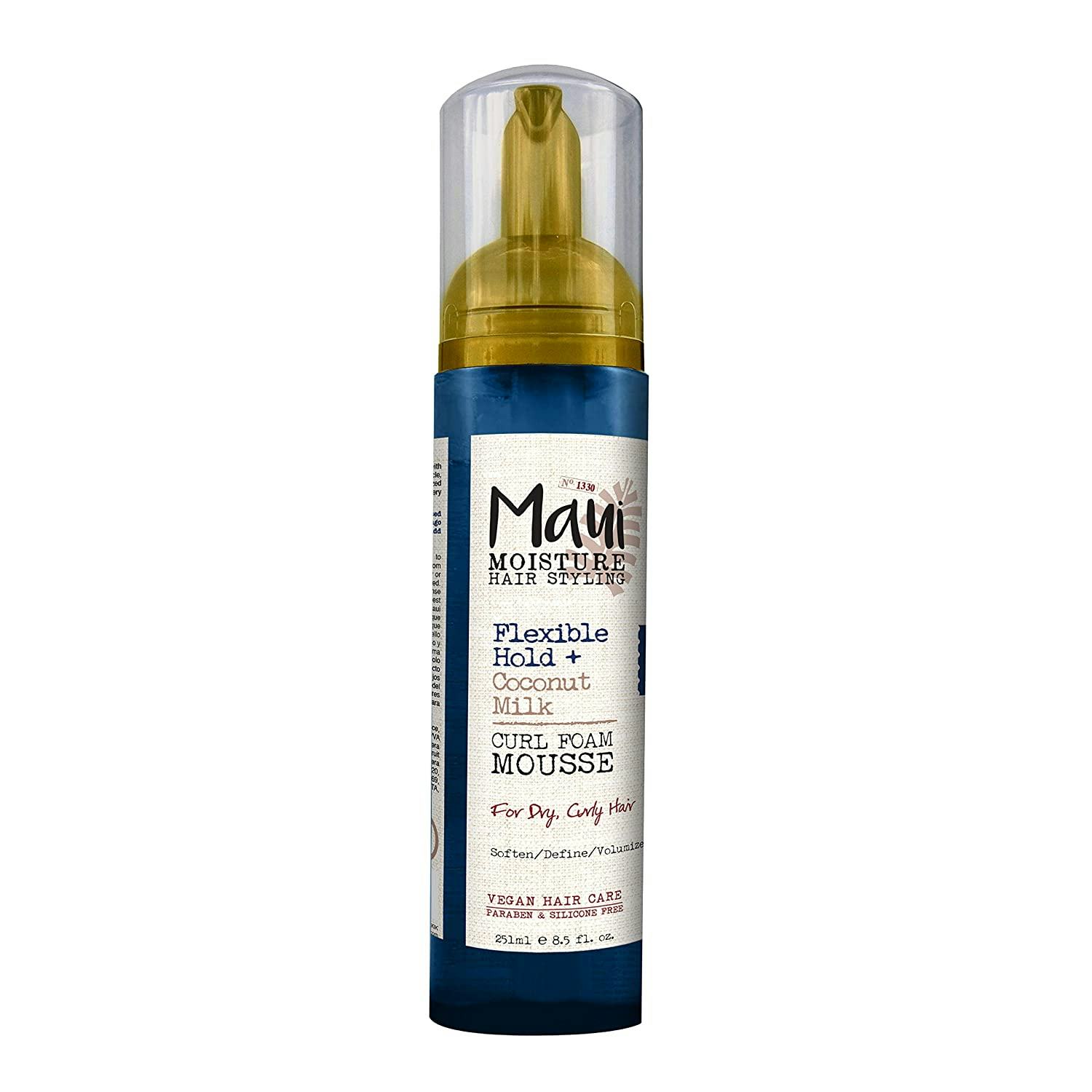 Maui Moisture Flexible Hold + Coconut Milk Curl Foam Mousse, 8.5 Oz.