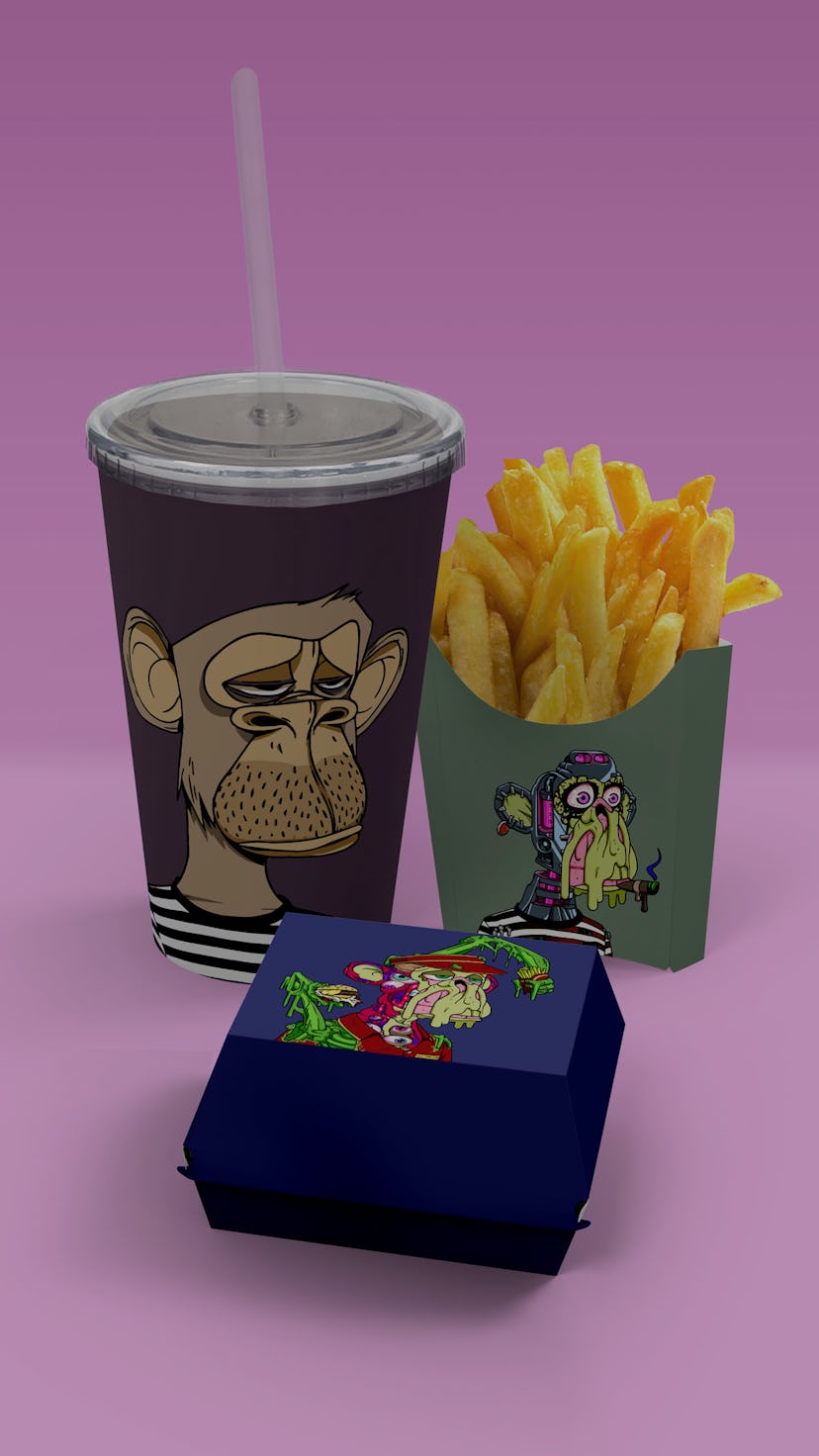 Bored & Hungry NFT fast food packaging