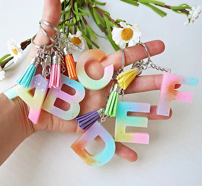 letter keychain personalized rainbow bracelets for kids
