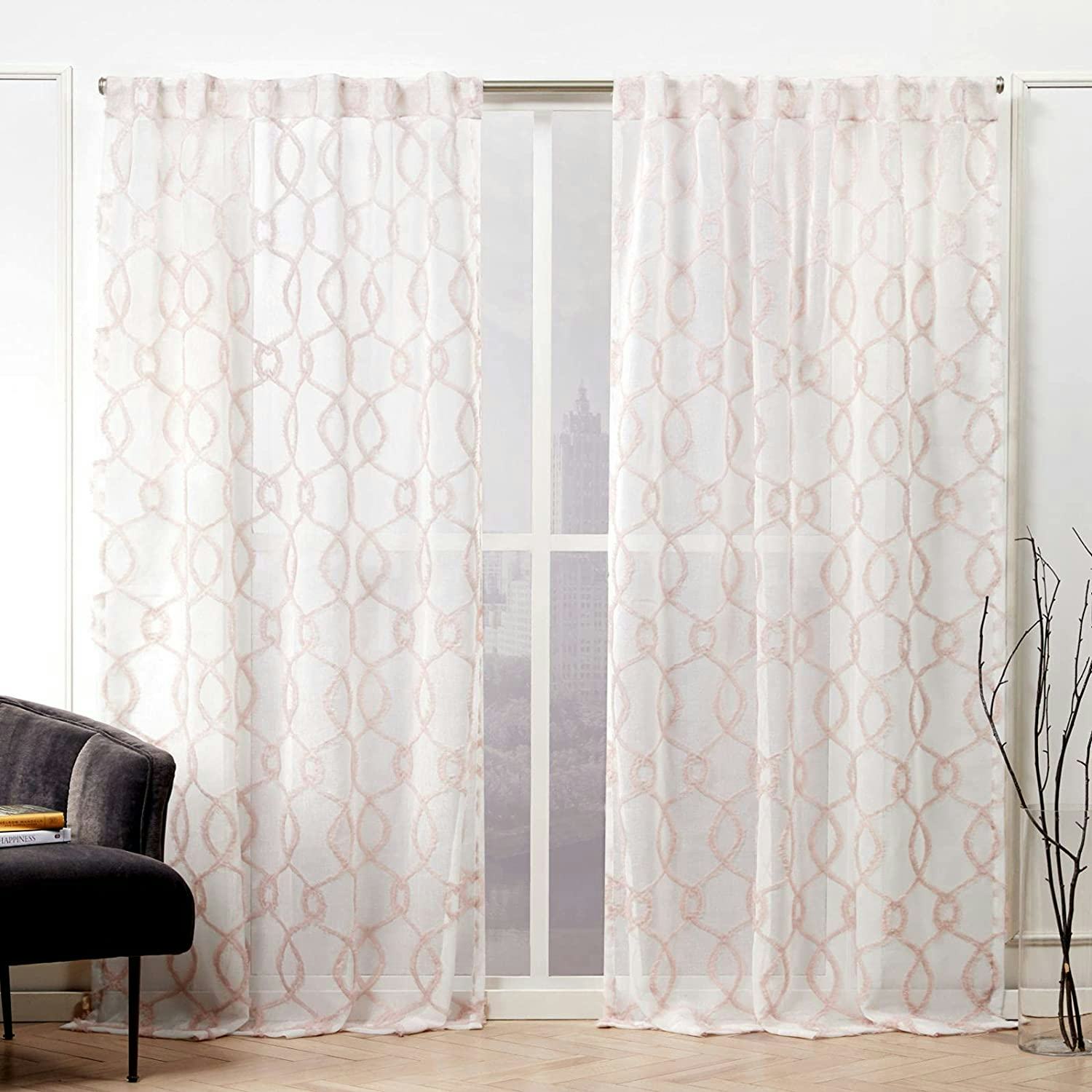 Nicole Miller Soft Trellis Curtain Panels( 2-Pack)