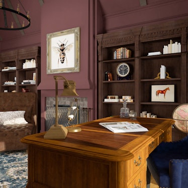 This 'Bridgerton' room from Modsy includes Regencycore home decor.