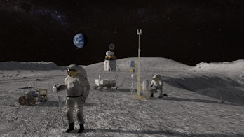 ilustración de la nasa de astronautas en la luna