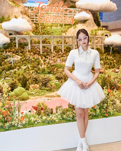 Jennie Kim visiting Gentle Monster's Jentle Garden in Seoul.