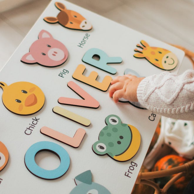 BusyPuzzle Personalized Name Puzzle with Animals