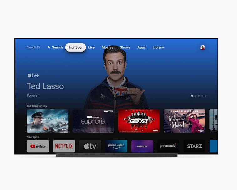 The Google TV interface