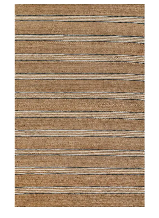 Erin Gates by Momeni Chestnut Stripe Blue Hand Woven Wool Area Rug 3'6" X 5'6"