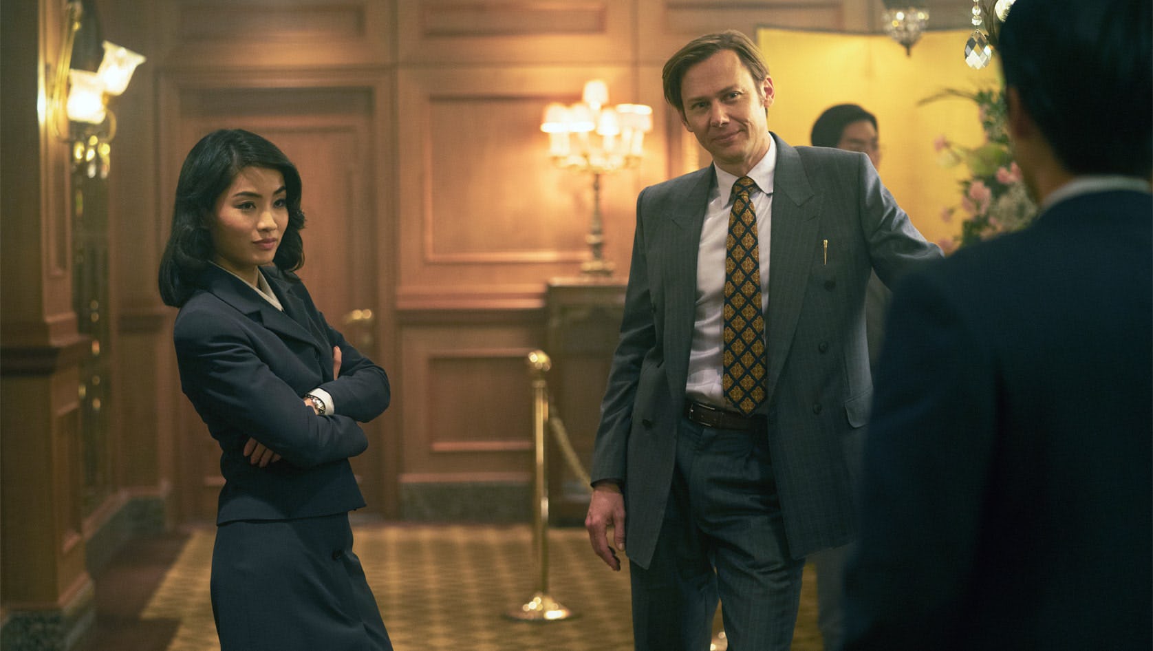 Anna Sawai and Jimmi Simpson star as new characters Naomi and Tom Andrews in Apple TV&rsquo;s Pachinko.