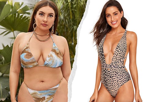 printed bikini swimsuit leopard one-piece