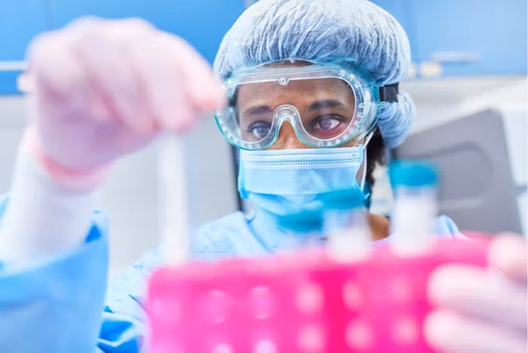 A lab scientist testing coronavirus samples