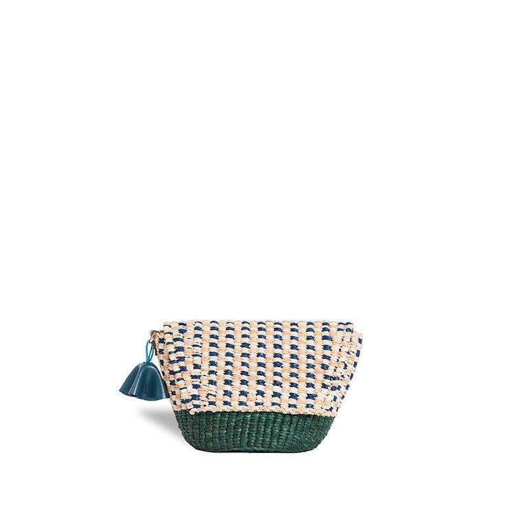 AAKS' Ambi Olive woven clutch. 