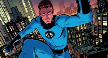 Reed Richards in the midst of a totally normal walk through New York City in Fantastic Four Vol. 1 #...