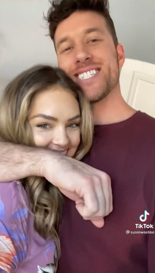 Clayton Echard and Susie Evans' body language on TikTok is joyful.