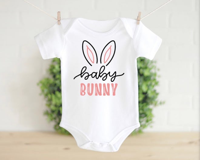 This baby bunny onesie makes a great Easter basket filler for babies.