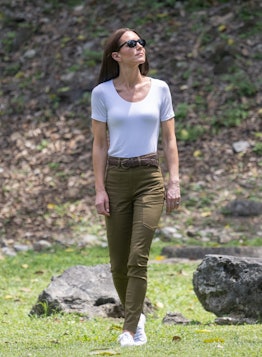 Kate Middleton touring the Mayan ruins in the Chiquipul Forest, Belize