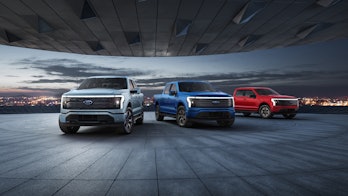 The Ford F-150 Lightning in multiple colors.