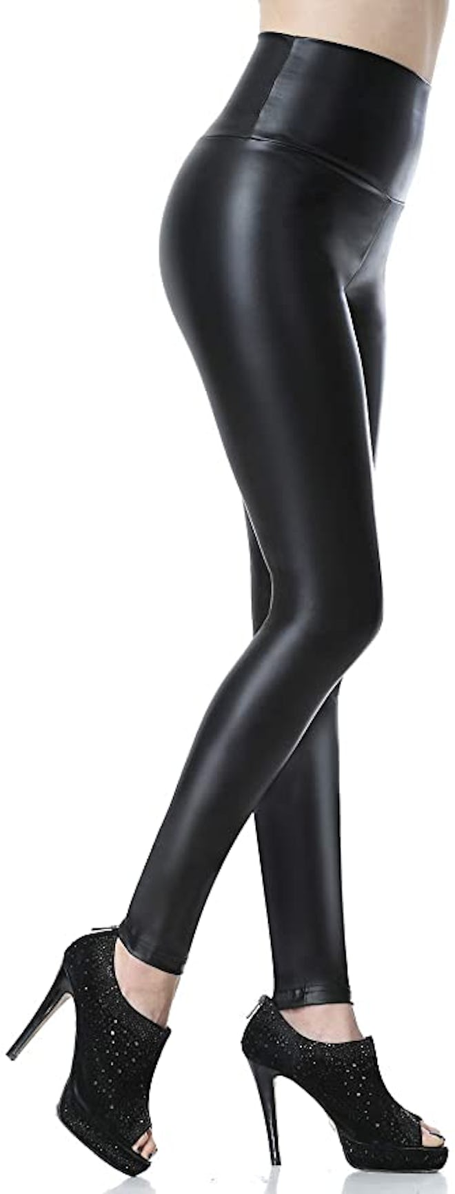 Everbellus Faux Leather High Waist Leggings