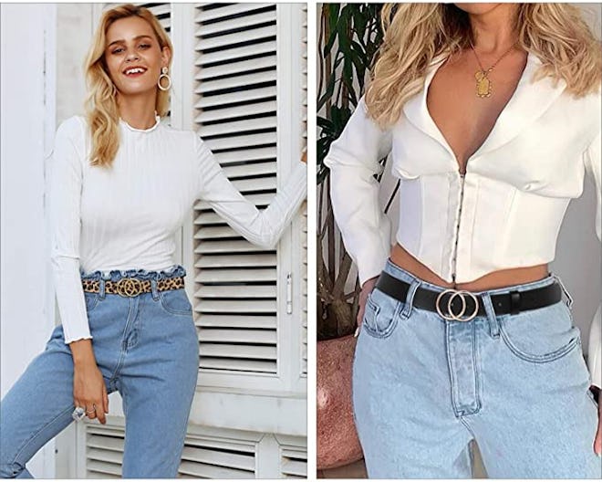 SANSTHS Faux Leather Belt (2-Pack)