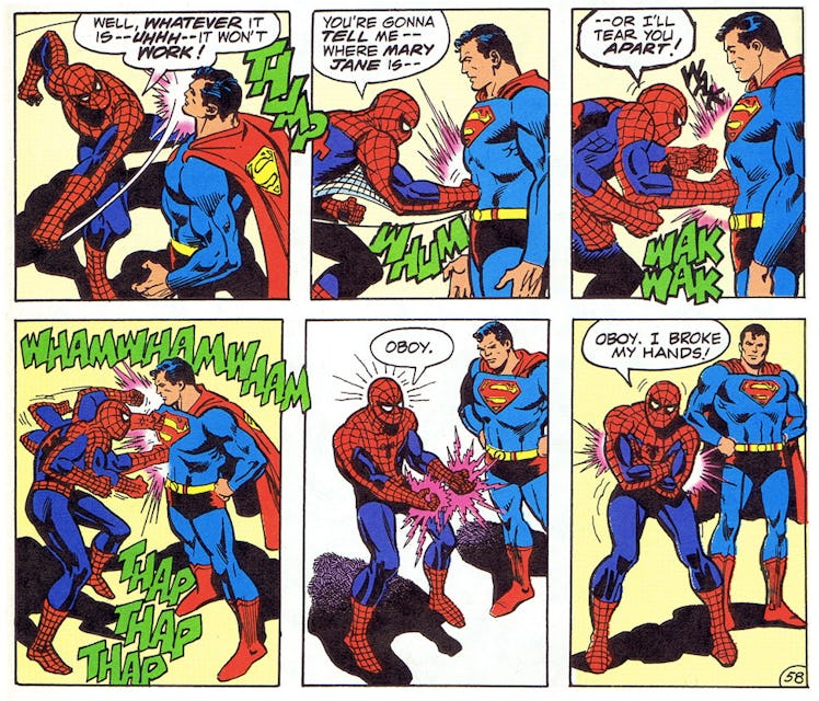 Spider-Man vs Superman comic book insert 