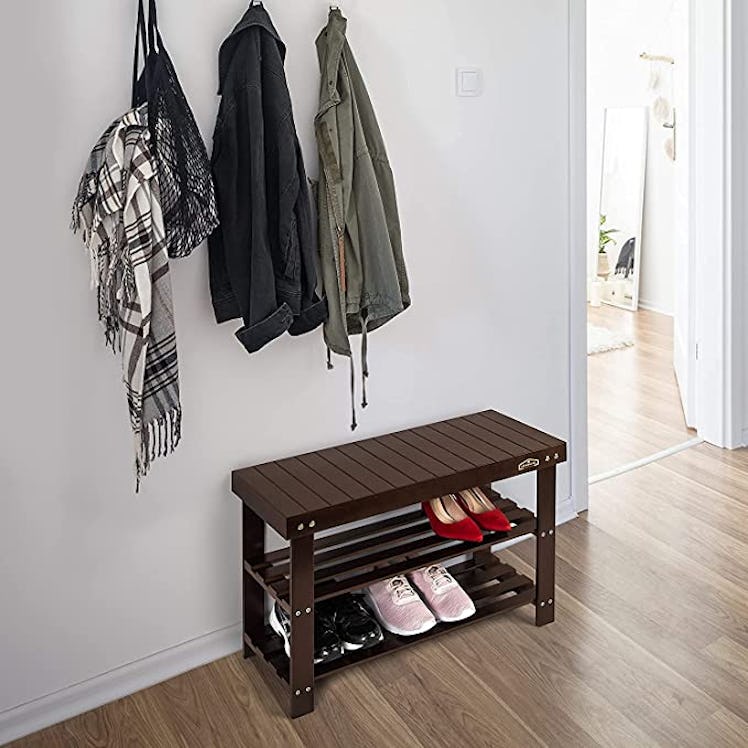 Homemaid Living Bamboo Shoe Rack Bench