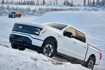 The Ford F-150 Lightning tackles tough terrain.