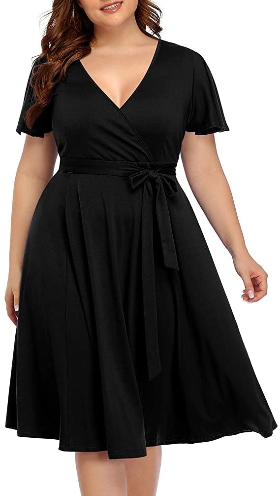 Pinup Fashion Short Sleeve Midi Dress