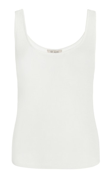 This white knit tank top from ST. AGNI is perfect for those who want a luxe basic piece.