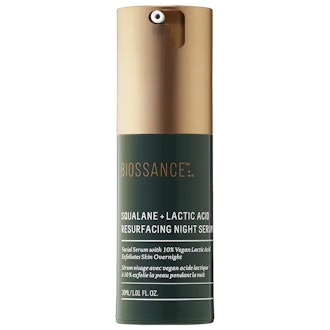 Biossance Squalane + 10% Lactic Acid Resurfacing Night Serum is a great exfoliating elixir.