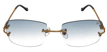Rimless sunglasses: Vintage Frames Company VF Bal Harbour Drill Mount 24KT Gold (Blue Gradient)