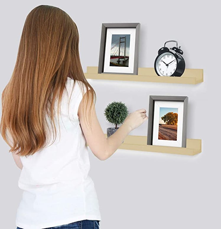 Greenco Wall Mounted Photo Ledge Floating Shelves (Set of 2)