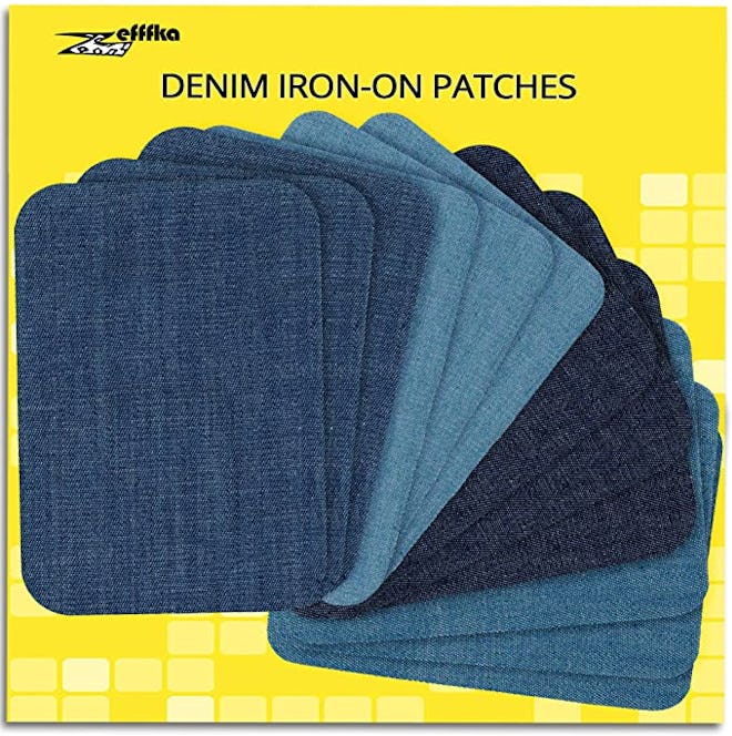 ZEFFFKA Premium Quality Denim Iron-On Patches