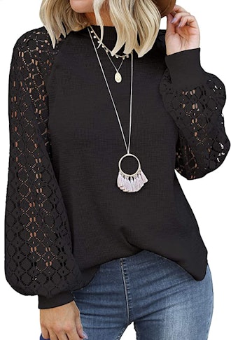 MIHOLL Long Sleeve Lace Blouse