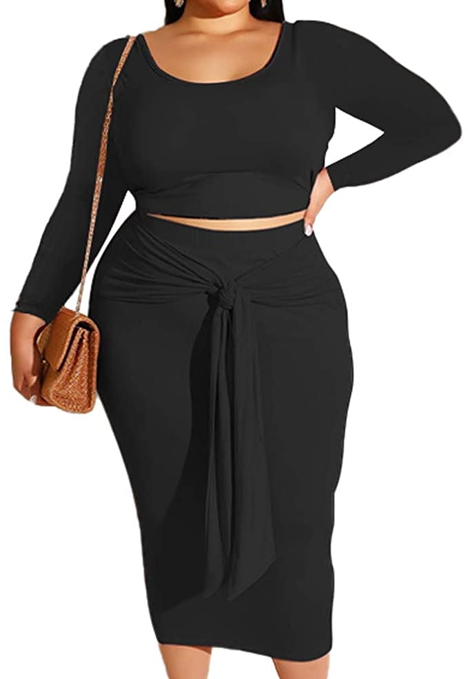 Lexiart Stretchy Two Piece Top and Skirt