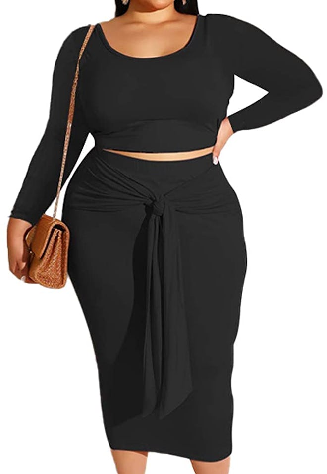 Lexiart Stretchy Two Piece Top and Skirt