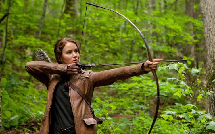 Jennifer Lawrence plays Katniss Everdeen in The Hunger Games.