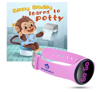 Pink potty training watch with kids book