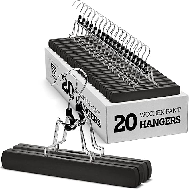 ZOBER Wooden Pants Hangers (20-Pack)