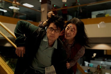 Harry Shum Jr. and Michelle Yeoh star in Everything Everywhere All At Once.