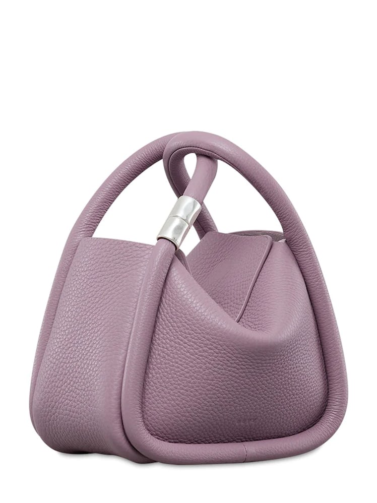 2022 handbag trends silver hardware purple leather bag 