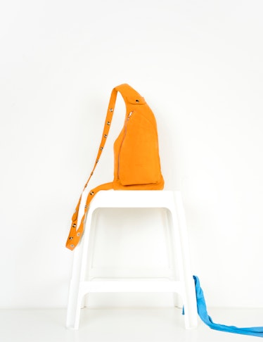 2022 handbag trends extra long straps orange suede bag