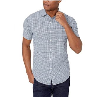 Amazon Essentials Slim-Fit Linen Short-Sleeve Shirt