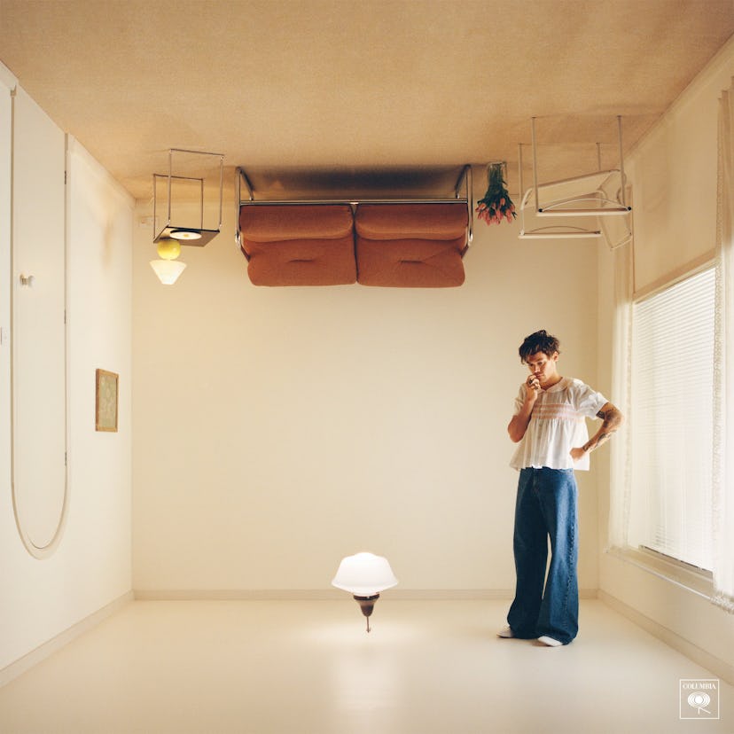 Harry Styles thinking in an upside down house