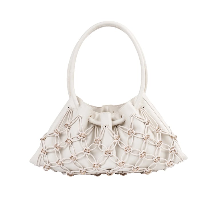 2022 handbag trends unexpected textures white leather macrame bag
