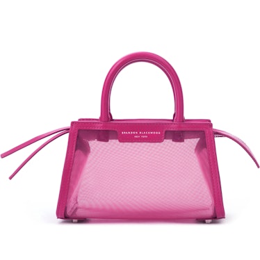 2022 handbag trends unexpected textures pink mesh mini bag