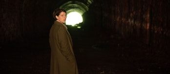 Jessie Buckley standing in a tunnel in Alex Garland's Men