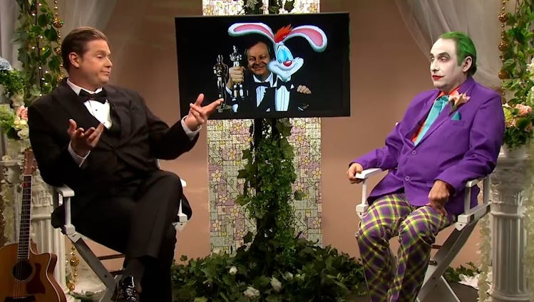 Tim Heidecker and Gregg Turkington on the On Cinema Oscar Special set