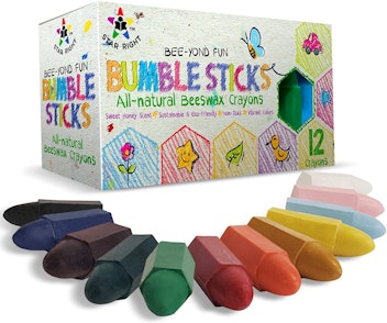 Star Right Bumble Sticks 100% Pure Beeswax Crayons (12-Pack)